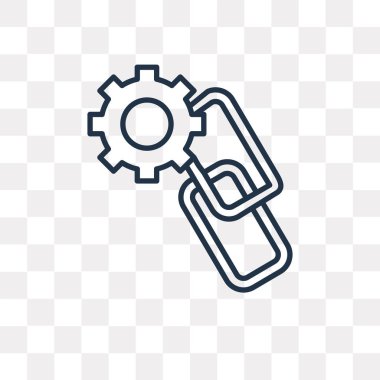 Bağlantı vektör anahat simgesini şeffaf arka plan üzerinde yüksek kalitede doğrusal bağlantı saydamlık kavramı izole olabilir kullanılan web ve mobil