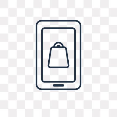 Online alışveriş vektör anahat simgesini şeffaf arka plan üzerinde yüksek kalitede doğrusal Online alışveriş saydamlık kavramı izole olabilir kullanılan web ve mobil