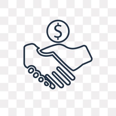 Anlaşma vektör anahat simgesini şeffaf arka plan üzerinde yüksek kalitede doğrusal anlaşma saydamlık kavramı izole olabilir kullanılan web ve mobil