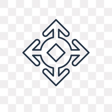 Genişletme vektör anahat simgesini şeffaf arka plan üzerinde yüksek kalitede doğrusal genişletme saydamlık kavramı izole olabilir kullanılan web ve mobil