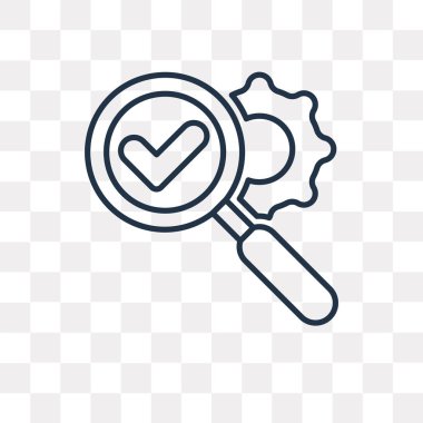 Doğrula vektör anahat simgesini şeffaf arka plan üzerinde yüksek kalitede doğrusal doğrula saydamlık kavramı izole olabilir kullanılan web ve mobil