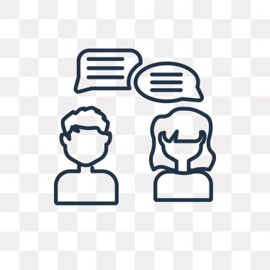 Sohbet vektör anahat simgesini şeffaf arka plan üzerinde yüksek kalitede doğrusal sohbet saydamlık kavramı izole olabilir kullanılan web ve mobil