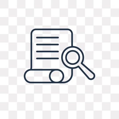 Arama vektör anahat simgesini şeffaf arka plan üzerinde yüksek kalitede doğrusal arama saydamlık kavramı izole olabilir kullanılan web ve mobil