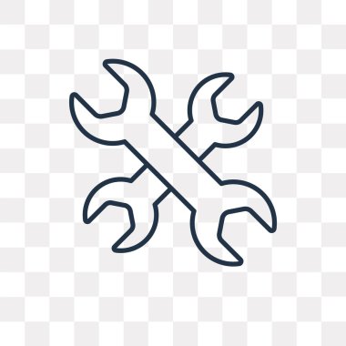 İngiliz anahtarı vektör anahat simgesini şeffaf arka plan üzerinde yüksek kalitede doğrusal anahtarı saydamlık kavramı izole olabilir kullanılan web ve mobil