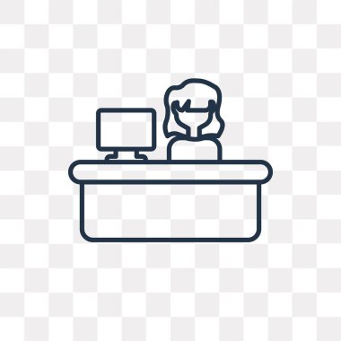 Office vektör anahat simgesini şeffaf arka plan üzerinde yüksek kalitede doğrusal Office saydamlık kavramı izole olabilir kullanılan web ve mobil