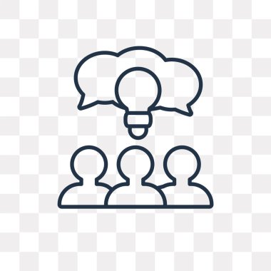 Vektör anahat simgesini şeffaf arka plan üzerinde izole beyin fırtınası, yüksek kalitede doğrusal beyin fırtınası saydamlık kavramı kullanılan web ve mobil olabilir