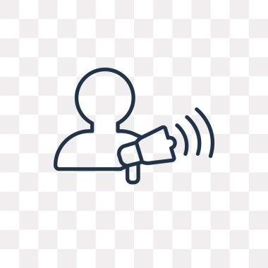 Vektör anahat simgesini şeffaf arka plan üzerinde izole reklam, yüksek kalitede doğrusal reklam saydamlık kavramı kullanılan web ve mobil olabilir