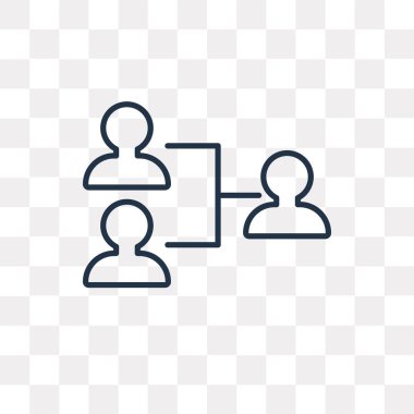 Organizasyon vektör anahat simgesini şeffaf arka plan üzerinde yüksek kalitede doğrusal organizasyon saydamlık kavramı izole olabilir kullanılan web ve mobil