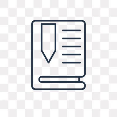 Yer işareti vektör anahat simgesini şeffaf arka plan üzerinde yüksek kalitede Doğrusal yer imi saydamlık kavramı izole olabilir kullanılan web ve mobil