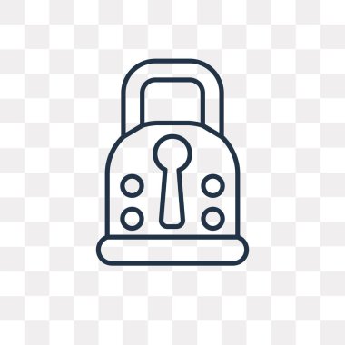 Asma kilit vektör anahat simgesini şeffaf arka plan üzerinde yüksek kalitede doğrusal asma kilit saydamlık kavramı izole olabilir kullanılan web ve mobil