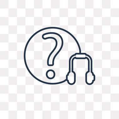 Yardım vektör anahat simgesini şeffaf arka plan üzerinde yüksek kalitede doğrusal yardım saydamlık kavramı izole olabilir kullanılan web ve mobil