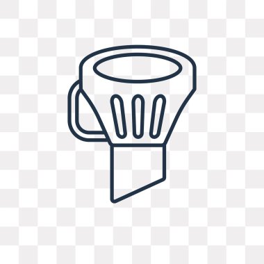 Huni vektör anahat simgesini şeffaf arka plan üzerinde yüksek kalitede doğrusal huni saydamlık kavramı izole olabilir kullanılan web ve mobil