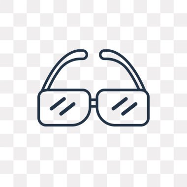Gözlük vektör anahat simgesini şeffaf arka plan üzerinde yüksek kalitede doğrusal gözlük saydamlık kavramı izole olabilir kullanılan web ve mobil