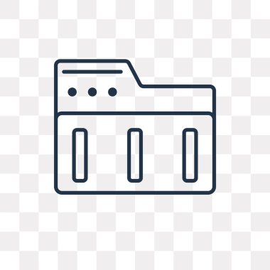 Klasör vektör anahat simgesini şeffaf arka plan üzerinde yüksek kalitede doğrusal klasör saydamlık kavramı izole olabilir kullanılan web ve mobil