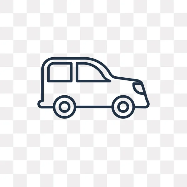 Kleine Auto Vektor Umriss Symbol Isoliert Auf Transparentem Hintergrund Hohe — Stockvektor