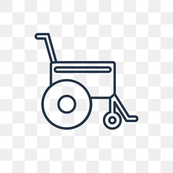 轮椅矢量轮廓图标隔离在透明背景上 高品质的线性轮椅透明度概念可以使用网络和移动 — 图库矢量图片