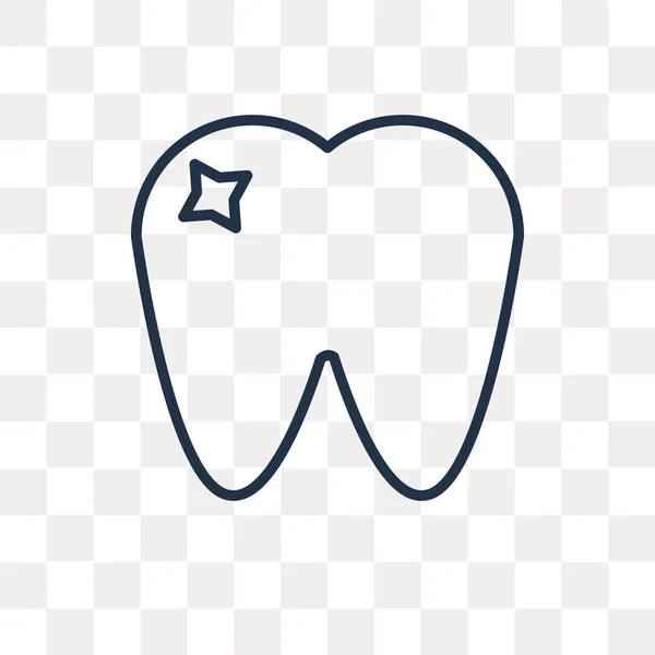 Dientes Icono Contorno Vectorial Aislado Sobre Fondo Transparente Concepto Lineal — Archivo Imágenes Vectoriales