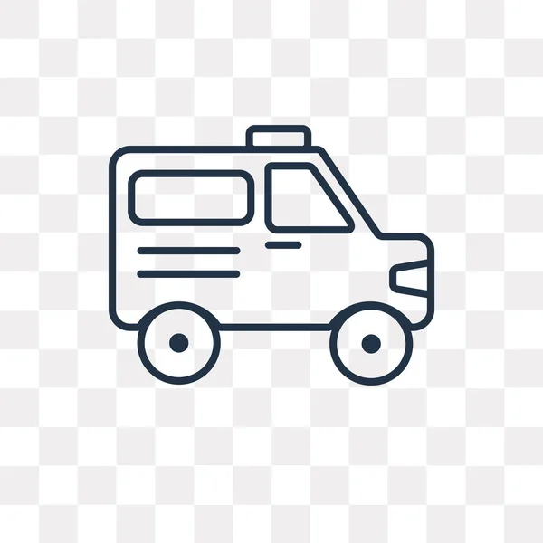 Ambulance Vector Overzicht Pictogram Geïsoleerd Transparante Achtergrond Hoge Kwaliteit Lineaire — Stockvector