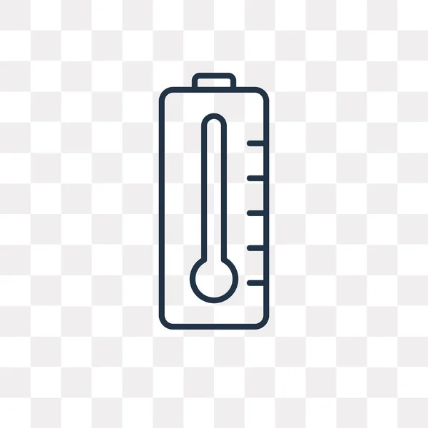 Temperatur Vektor Konturen Ikonen Isolerad Transparent Bakgrund Hög Kvalitet Linjär — Stock vektor