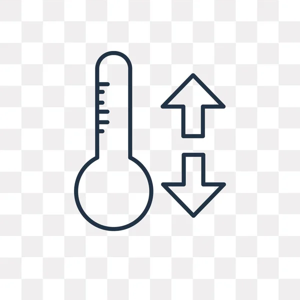 Temperatur Vektor Konturen Ikonen Isolerad Transparent Bakgrund Hög Kvalitet Linjär — Stock vektor