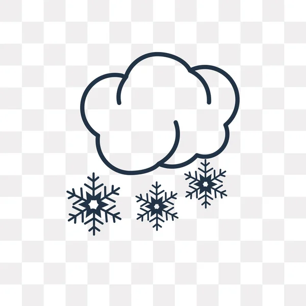 雪花冬季云矢量轮廓图标隔离在透明的背景下 高品质线性雪花冬季云透明度概念可以使用网络和移动 — 图库矢量图片