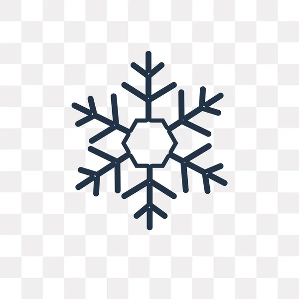 Icono Contorno Vector Copo Nieve Aislado Sobre Fondo Transparente Concepto — Vector de stock