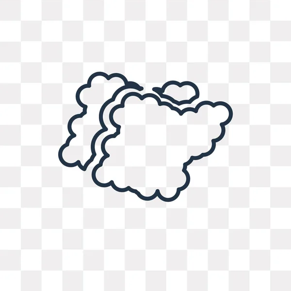 Clouds Vetor Contorno Ícone Isolado Fundo Transparente Conceito Transparência Nuvens — Vetor de Stock