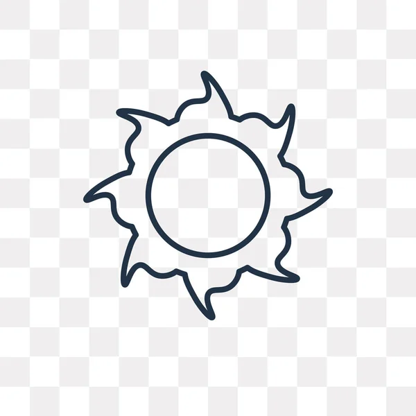 Піктограма Векторного Контуру Сонця Ізольована Прозорому Фоні Високоякісна Лінійна Концепція — стоковий вектор