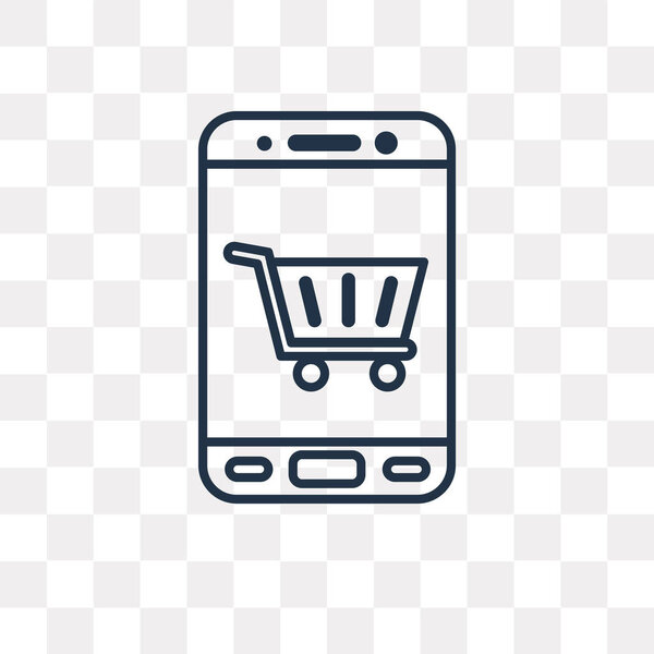 Shopping cart vector outline icon isolated on transparent background, high quality linear Shopping cart transparency concept can be used web and mobile
