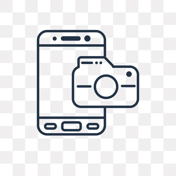 Camera Vector Outline Icon Isolated Transparent Background High Quality Linear — Stock Vector