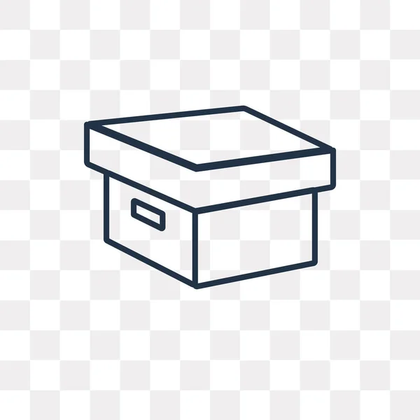 Box Vector Outline Icon Isoliert Auf Transparentem Hintergrund Qualitativ Hochwertige — Stockvektor