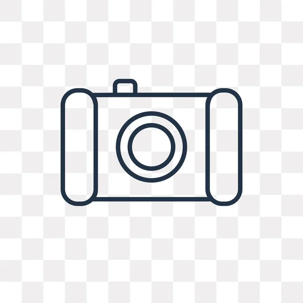 Фотокамера Векторна Контурна Піктограма Ізольована Прозорому Фоні Високоякісна Лінійна Концепція — стоковий вектор