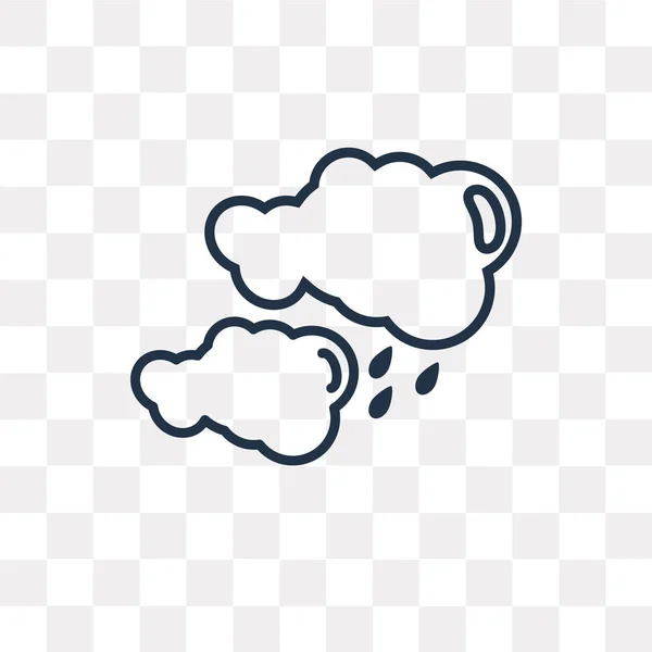 Icono Del Contorno Del Vector Lluvia Aislado Sobre Fondo Transparente — Vector de stock