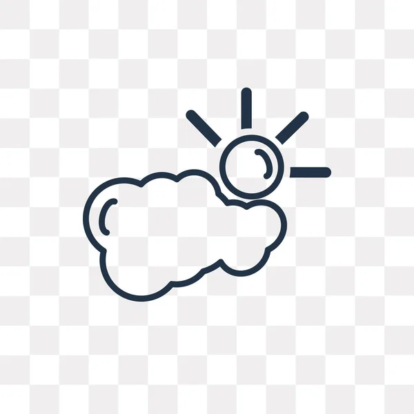 Icono Contorno Vector Nube Aislado Fondo Transparente Concepto Transparencia Nube — Vector de stock