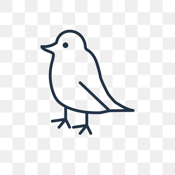 Ícone Contorno Vetor Pássaro Isolado Fundo Transparente Conceito Transparência Pássaro — Vetor de Stock