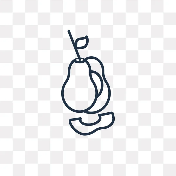 Avocado Vektorumriss Symbol Isoliert Auf Transparentem Hintergrund Qualitativ Hochwertiges Lineares — Stockvektor