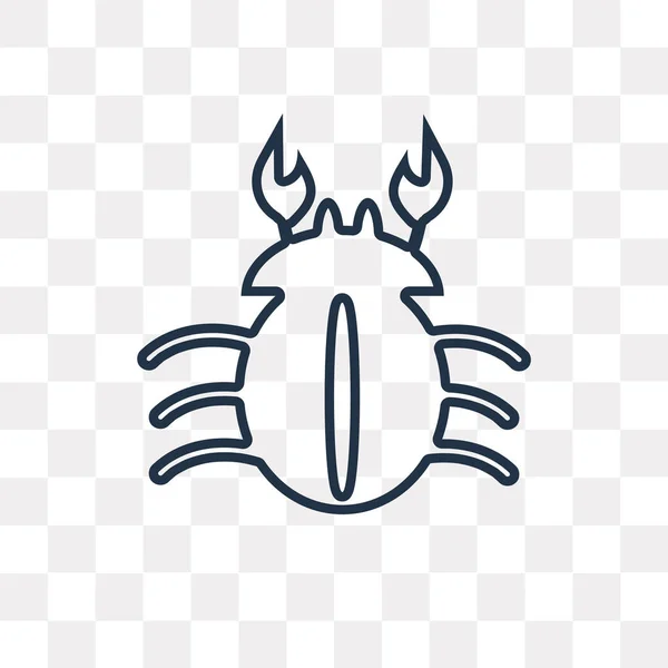 Icône Contour Vectoriel Crabe Isolé Sur Fond Transparent Concept Transparence — Image vectorielle