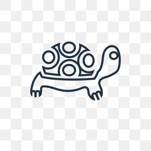 Ícone Contorno Vetor Tartaruga Isolado Fundo Transparente Conceito Transparência Tartaruga — Vetor de Stock