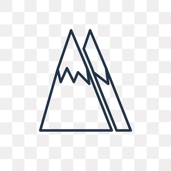 Montañas Icono Contorno Vectorial Aislado Sobre Fondo Transparente Alta Calidad — Archivo Imágenes Vectoriales