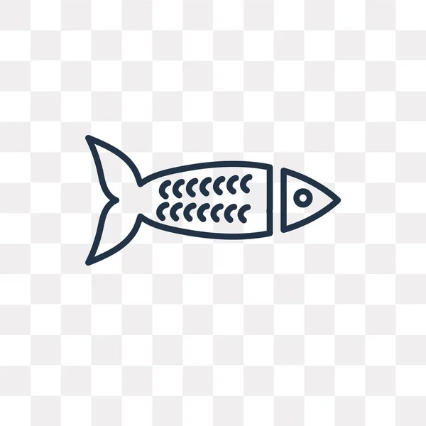 Fisch Vektor Umriss Symbol Isoliert Auf Transparentem Hintergrund Qualitativ Hochwertige — Stockvektor