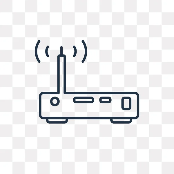 Router Vektor Umriss Symbol Isoliert Auf Transparentem Hintergrund Qualitativ Hochwertiges — Stockvektor