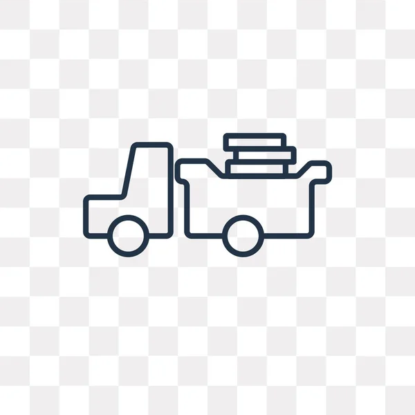 Delivery Truck Vector Outline Icon Isolated Transparent Background High Quality — Stock Vector