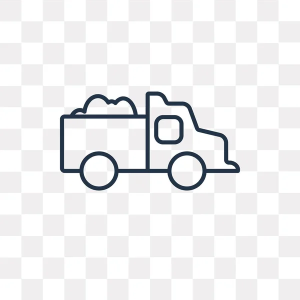 Icône Contour Vectoriel Camion Isolé Sur Fond Transparent Concept Linéaire — Image vectorielle
