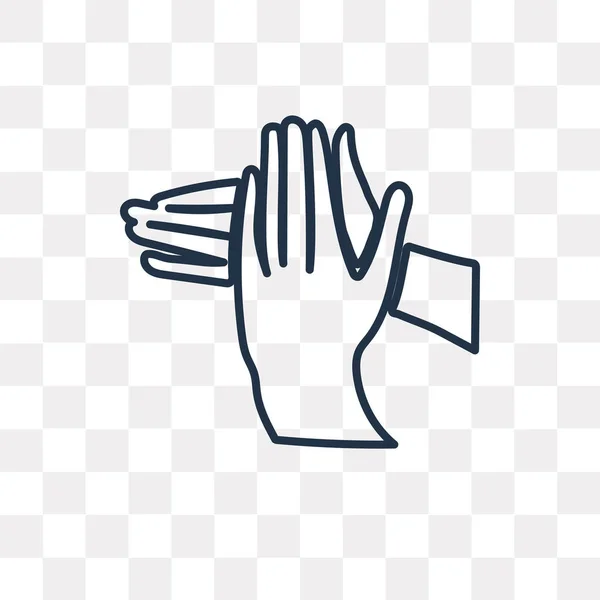 Claping Hands Icône Contour Vectoriel Isolé Sur Fond Transparent Haute — Image vectorielle
