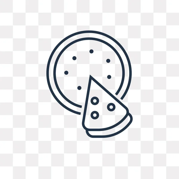 Pizza Slice Icône Vectorielle Contour Isolé Sur Fond Transparent Haute — Image vectorielle
