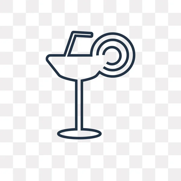 Icône Contour Vectoriel Cocktail Isolé Sur Fond Transparent Concept Linéaire — Image vectorielle