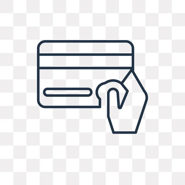 Ícone Contorno Vetor Cartão Crédito Isolado Fundo Transparente Conceito Transparência — Vetor de Stock