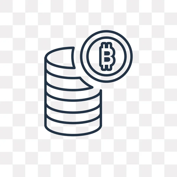 Bitcoin Vetor Contorno Ícone Isolado Fundo Transparente Conceito Transparência Bitcoin —  Vetores de Stock