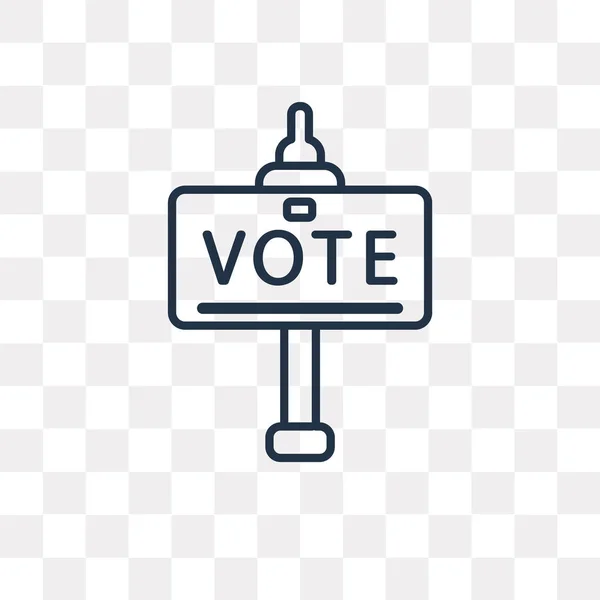 Voto Icono Contorno Vector Aislado Sobre Fondo Transparente Concepto Transparencia — Vector de stock