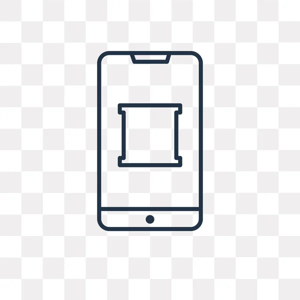 Icono Contorno Vector Smartphone Aislado Fondo Transparente Concepto Transparencia Smartphone — Vector de stock